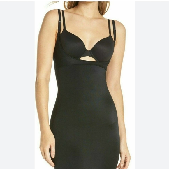 SPANX Women's Sculpting Open -Bust Full Slip Very Black Size XS - Picture 3 of 8